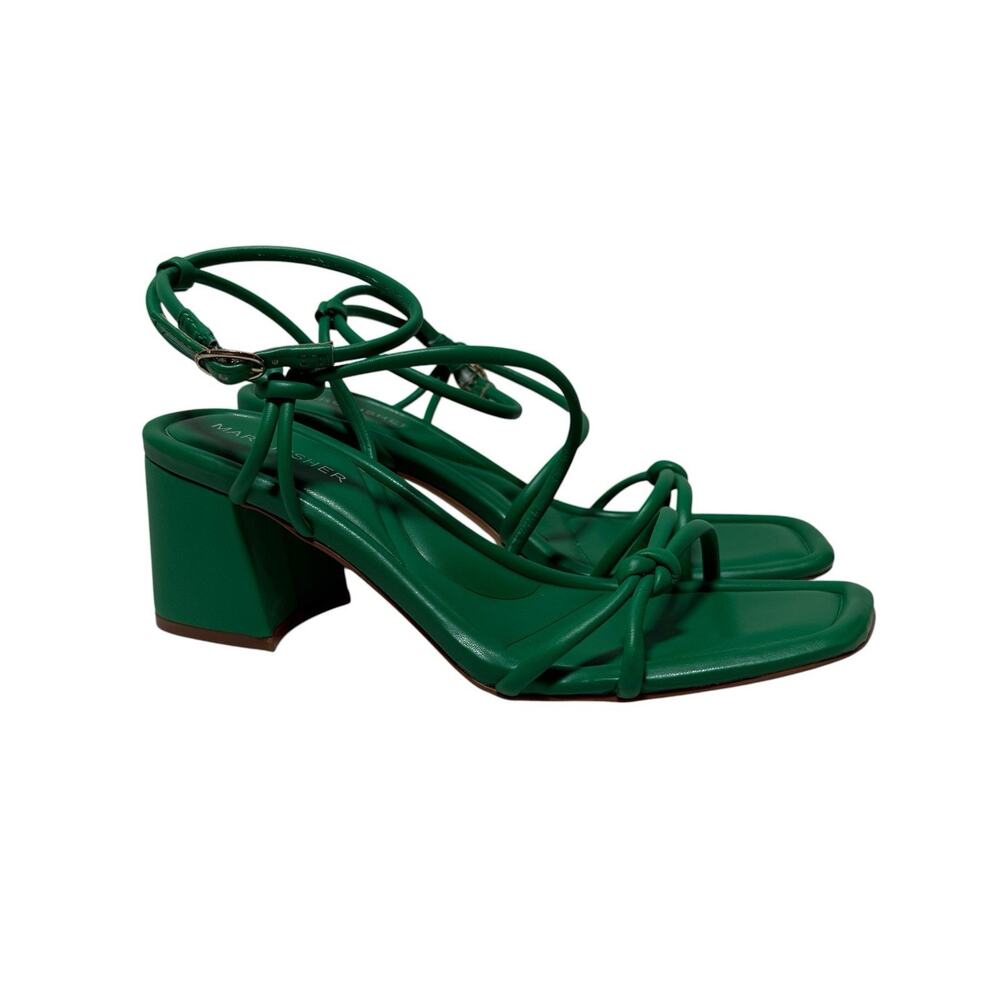NEW Marc Fisher Sandals Gurion Size 6.5M GREEN Knotted Strappy Block Heel - Picture 6 of 11